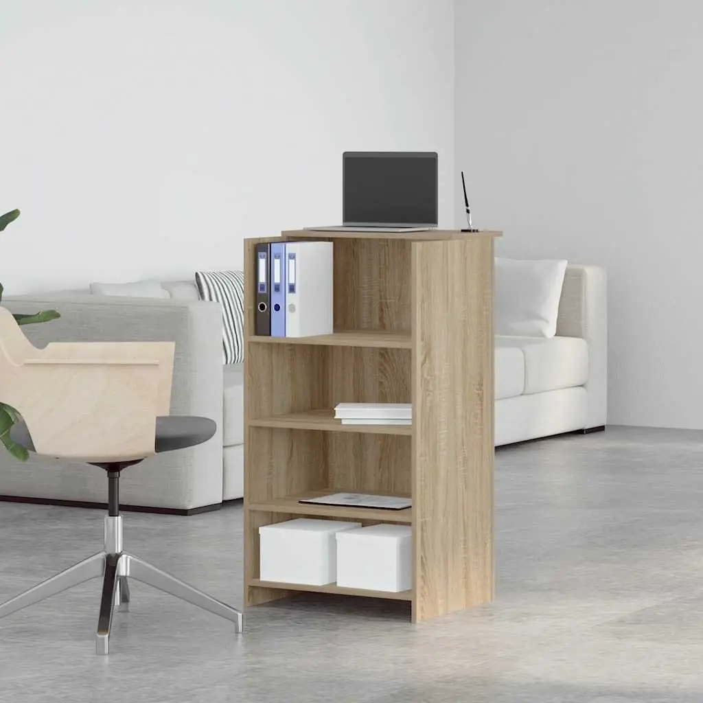 Brown Engineered Wood Reception Desk 55x50x103.5cm