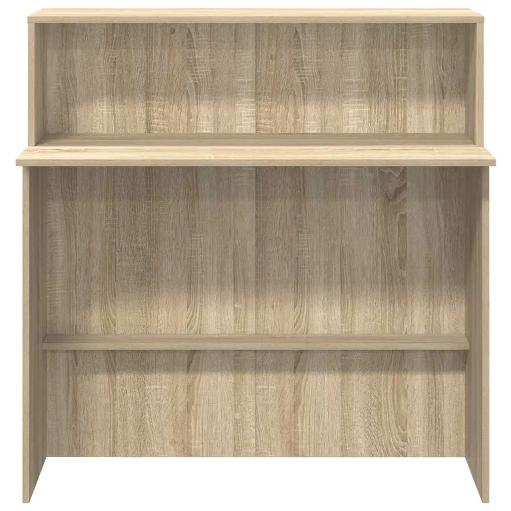 Sonoma Oak Brown Engineered Wood Reception Desk