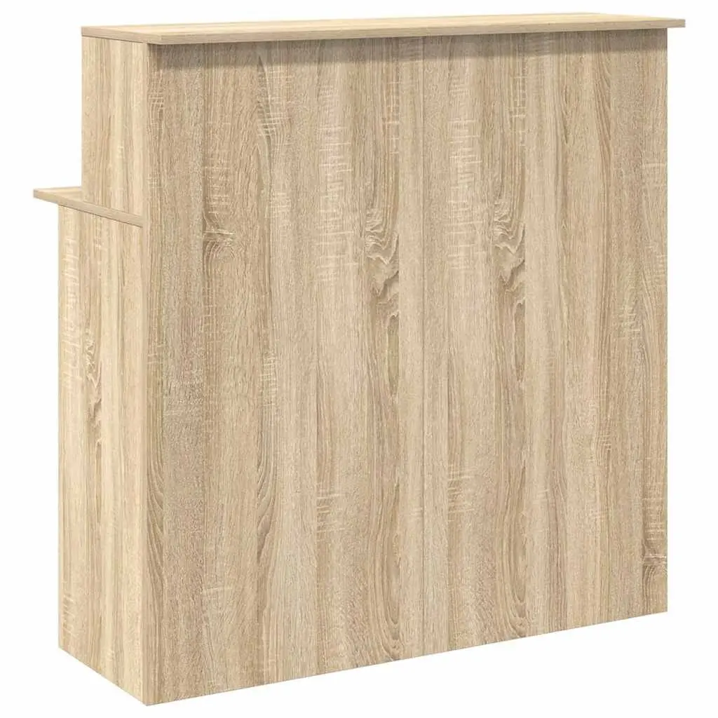 Sonoma Oak Brown Engineered Wood Reception Desk