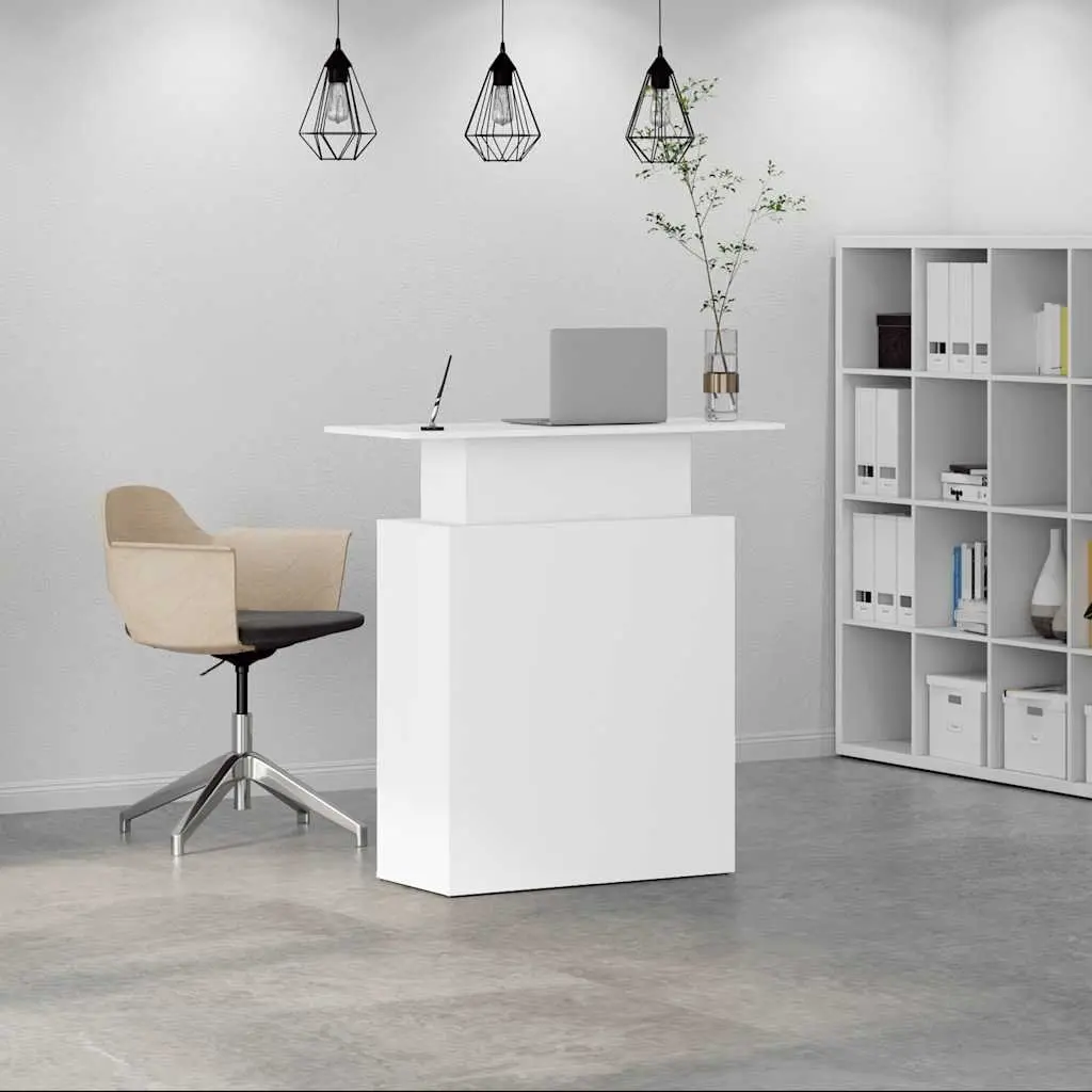 Reception Desk Engineered Wood 100x40x104 cm White