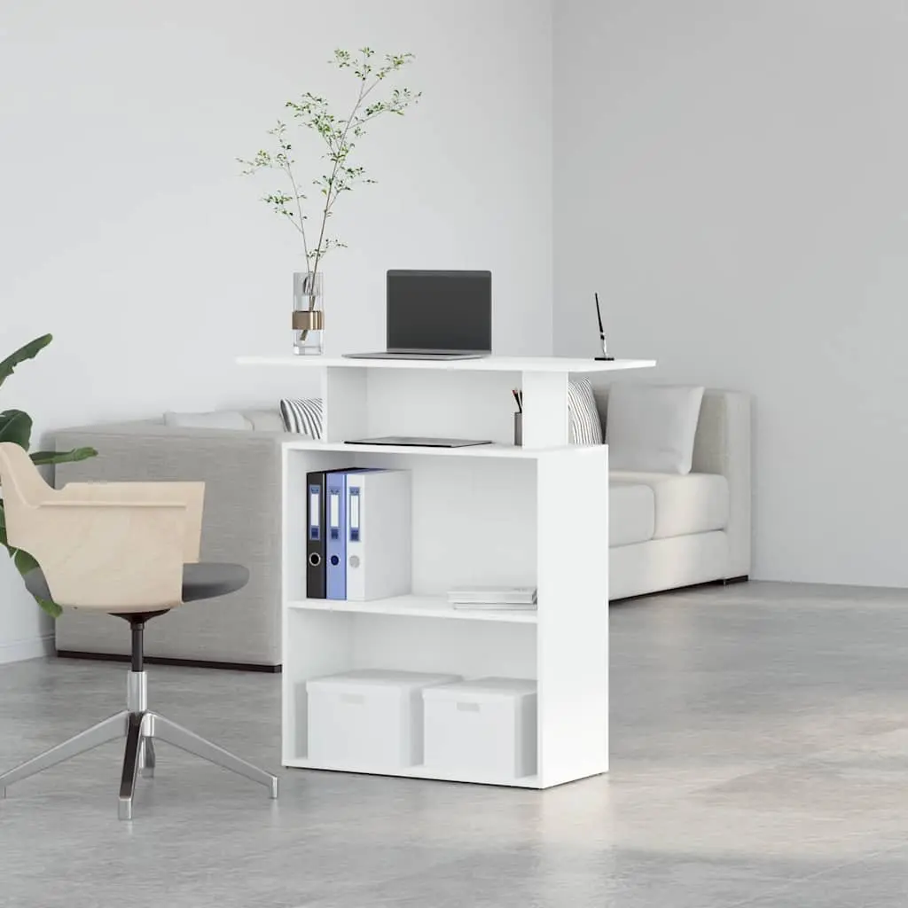 Reception Desk Engineered Wood 100x40x104 cm White