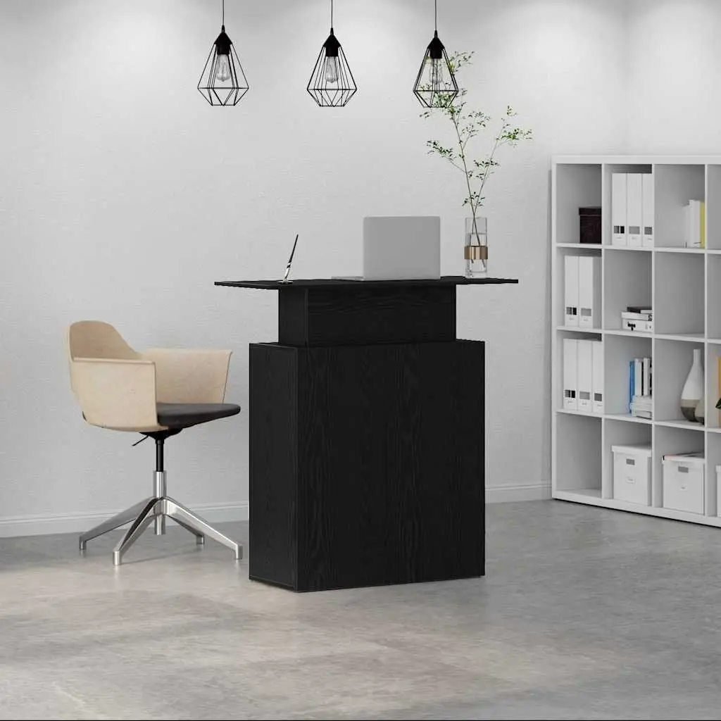 Black Reception Desk 100x40x104 cm for Offices