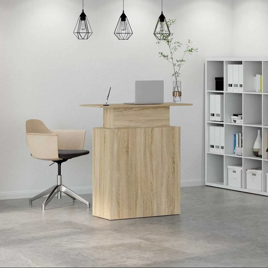 Sonoma Oak Reception Desk with Storage Shelf 100x40x104 cm