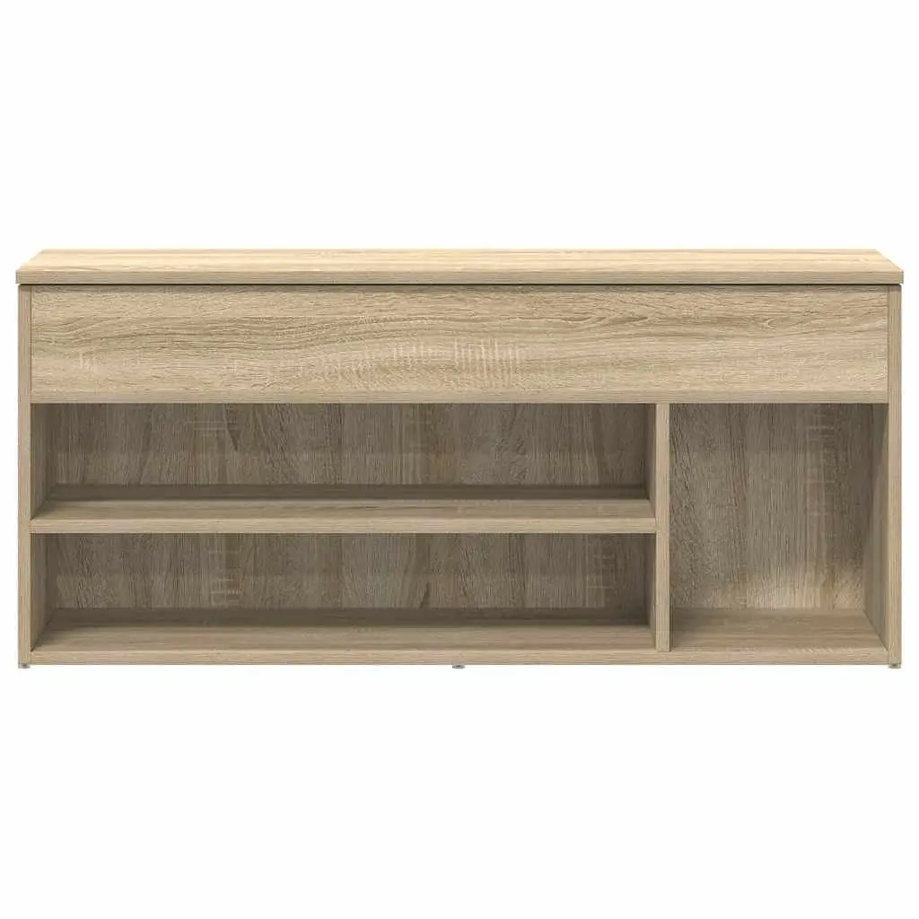 Brown Engineered Wood Shoe Bench with Storage