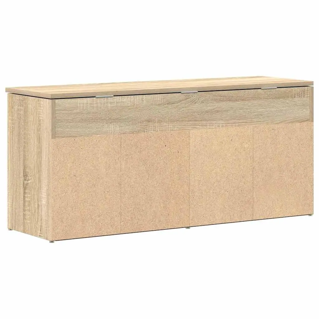 Brown Engineered Wood Shoe Bench with Storage