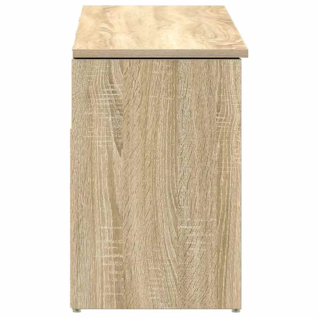 Brown Engineered Wood Shoe Bench with Storage