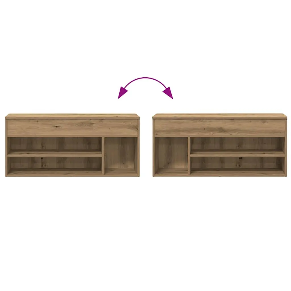 Shoe Bench Engineered Wood 102x30.5x45cm Brown