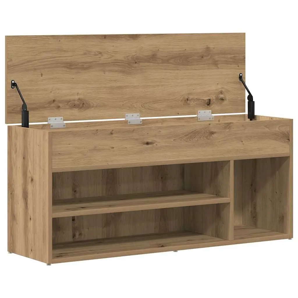 Shoe Bench Engineered Wood 102x30.5x45cm Brown