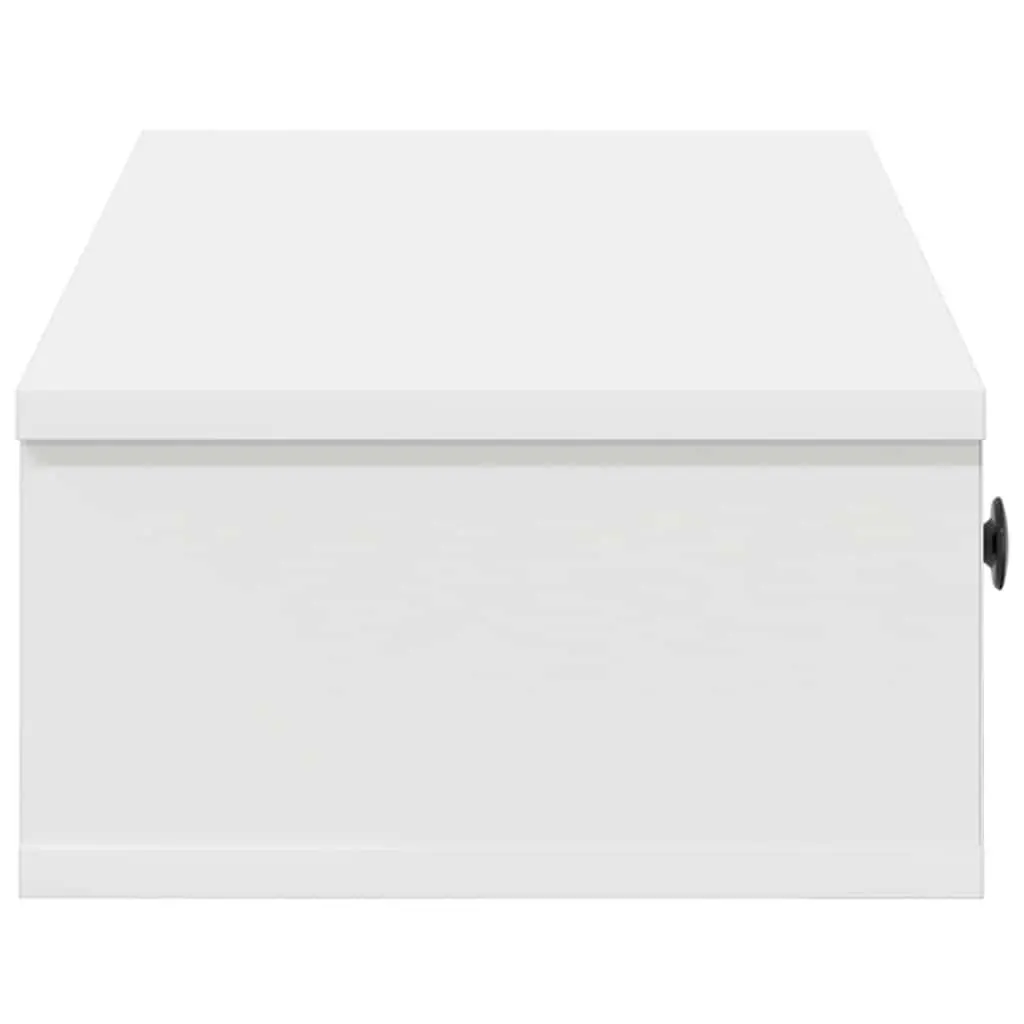 Wall Shelf with Drawers in White 100x37.5x19 cm