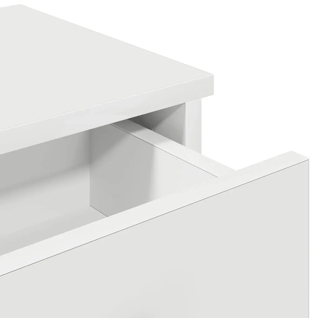 Wall Shelf with Drawers in White 100x37.5x19 cm