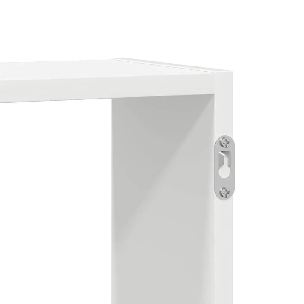 White Floating Wall Cube Shelf with 5 Compartments