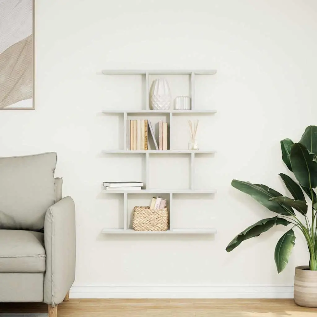 White Floating Cube Shelf with 15 Compartments