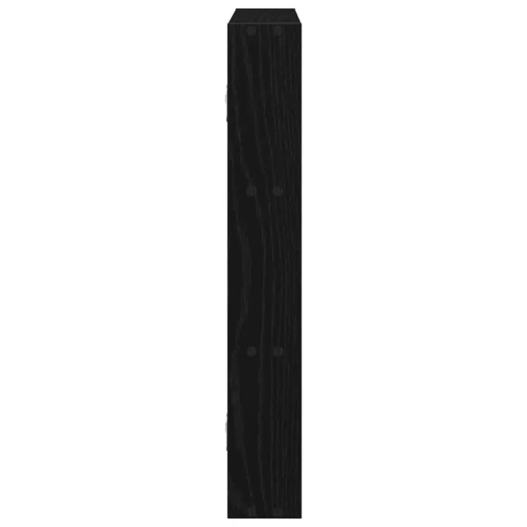 Wall Shelf Black Floating Storage Organiser Engineered Wood 43x9x60 cm Home