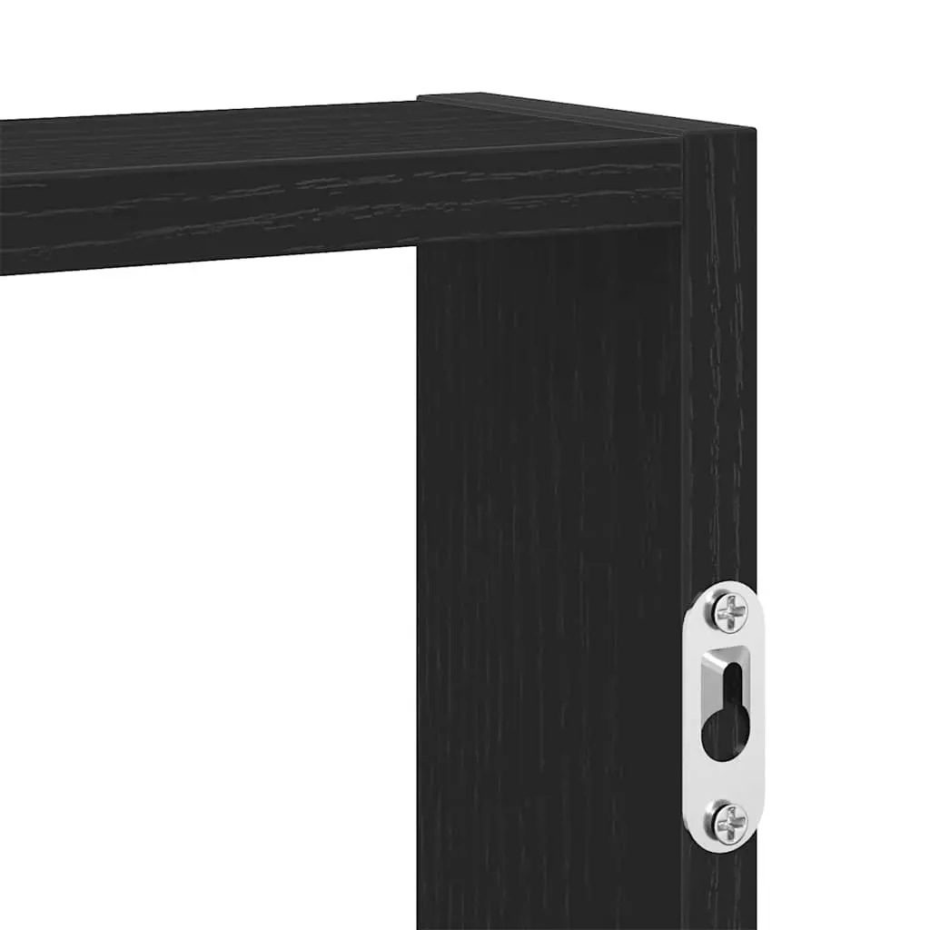 Wall Shelf Black Floating Storage Organiser Engineered Wood 43x9x60 cm Home