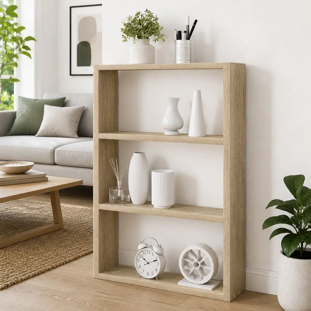 Sonoma Oak Brown Engineered Wood Floating Wall Shelf