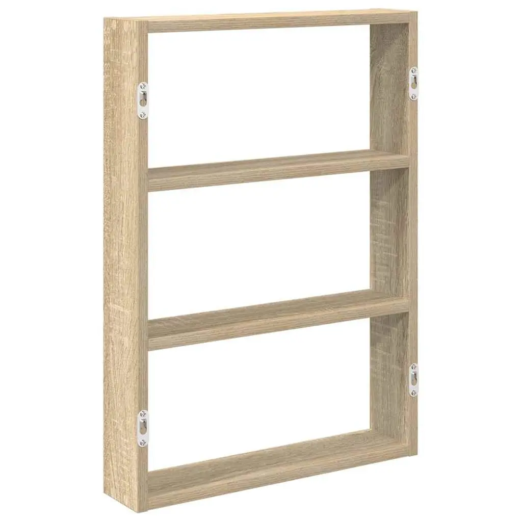 Sonoma Oak Brown Engineered Wood Floating Wall Shelf