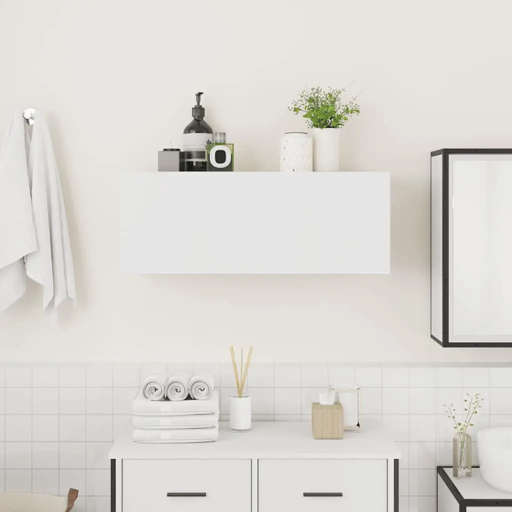 Bathroom Cabinet Engineered Wood 80x25x30cm White