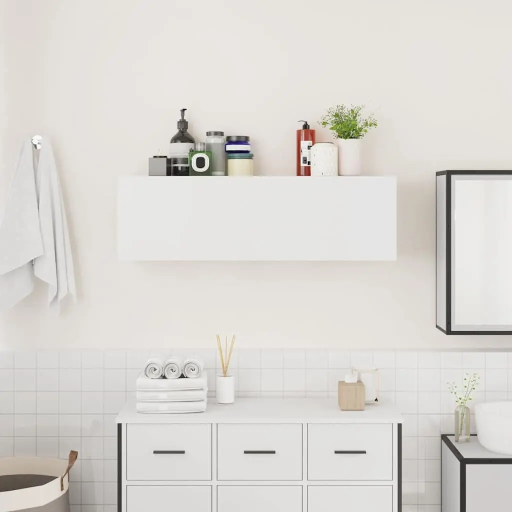 Bathroom Wall Cabinet Engineered Wood 100x25x30 cm White