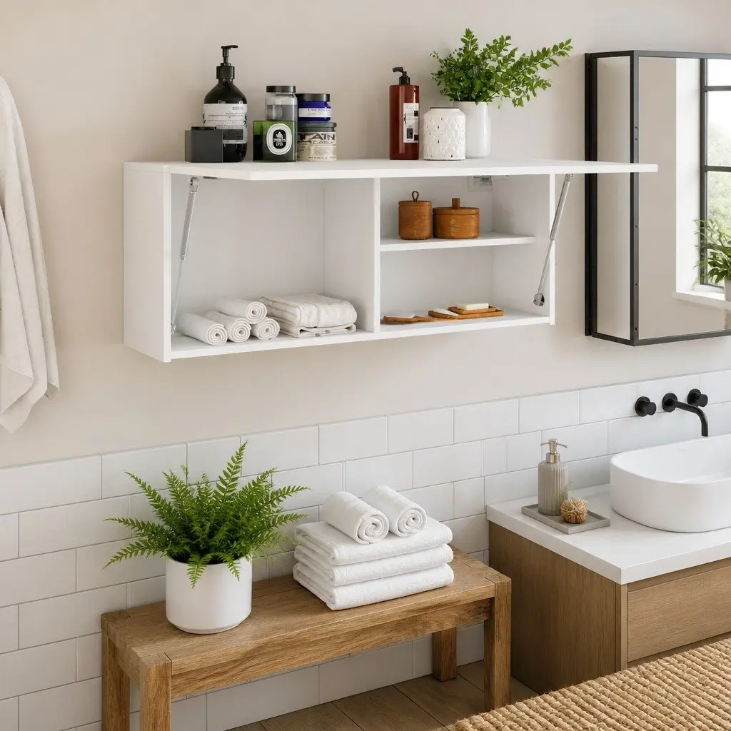 Bathroom Cabinet Engineered Wood 100x25x40cm White