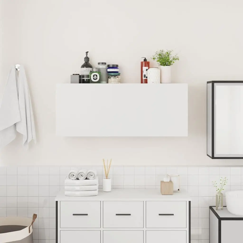Bathroom Cabinet Engineered Wood 100x25x40cm White