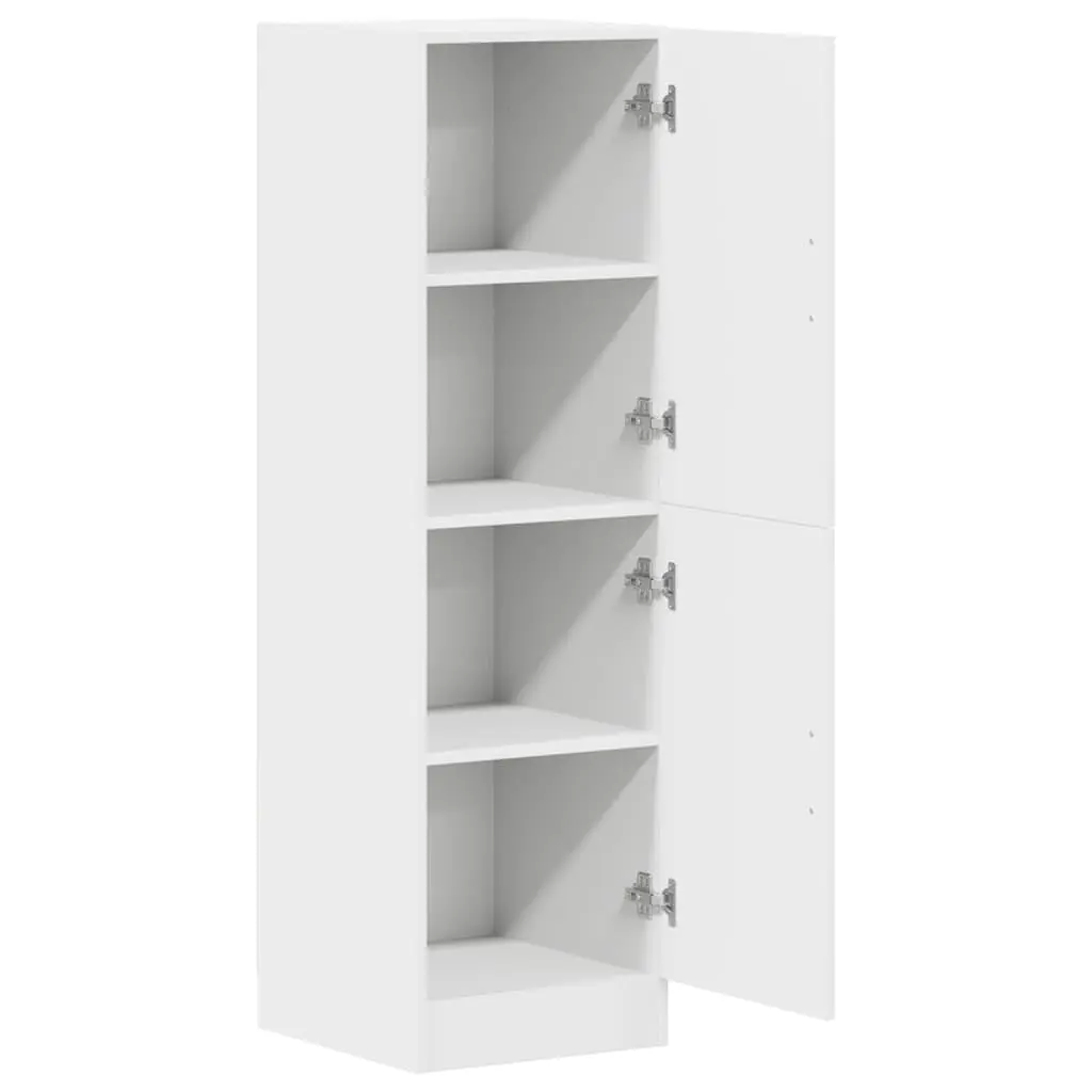 White Engineered Wood Kitchen Cabinet with Doors