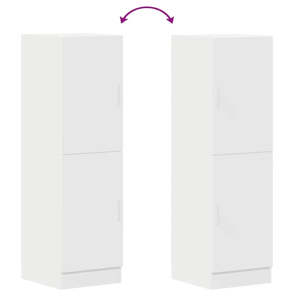 White Engineered Wood Kitchen Cabinet with Doors