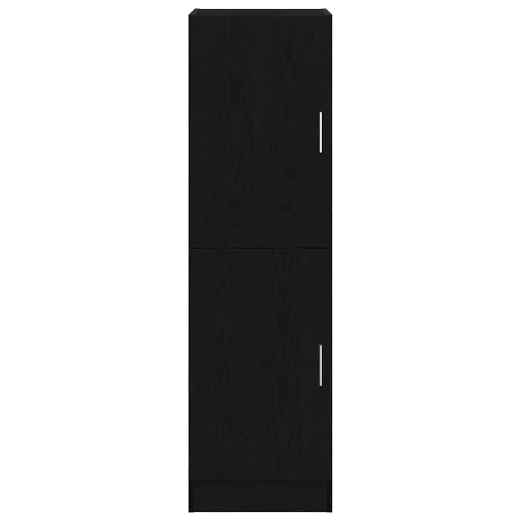 Black Kitchen Cabinet with Doors and Shelves