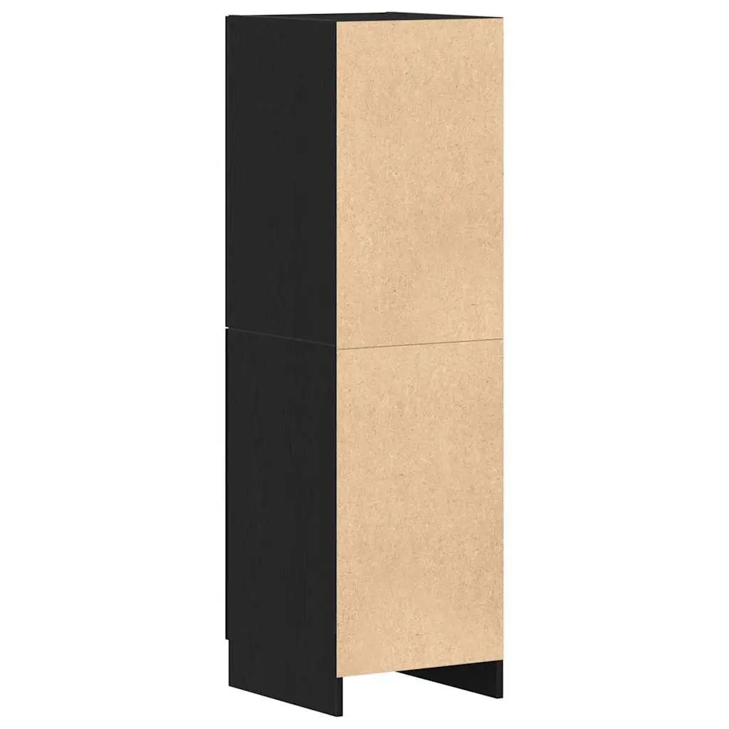 Black Kitchen Cabinet with Doors and Shelves