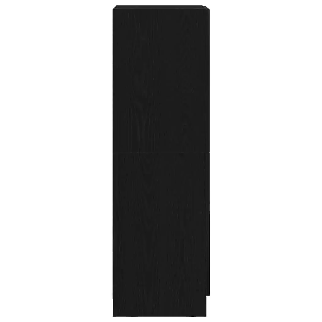 Black Kitchen Cabinet with Doors and Shelves