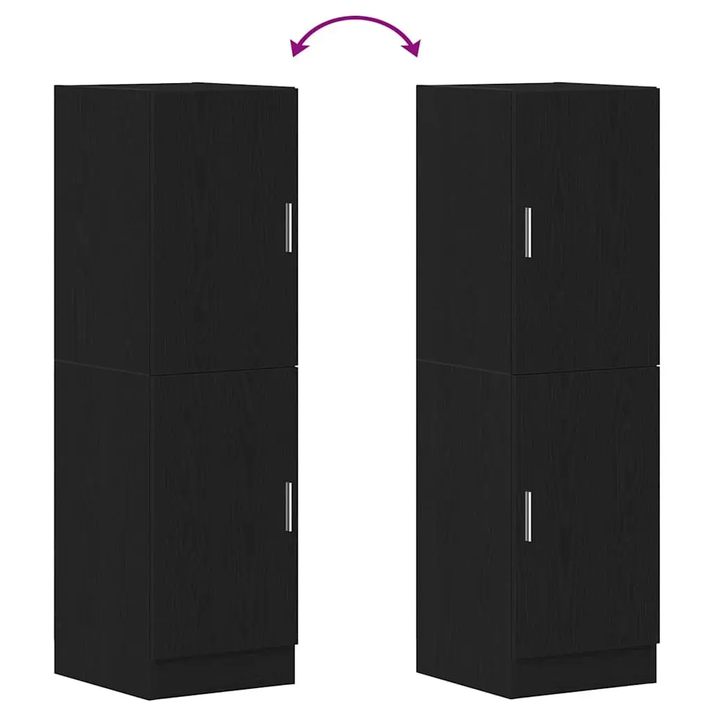 Black Kitchen Cabinet with Doors and Shelves