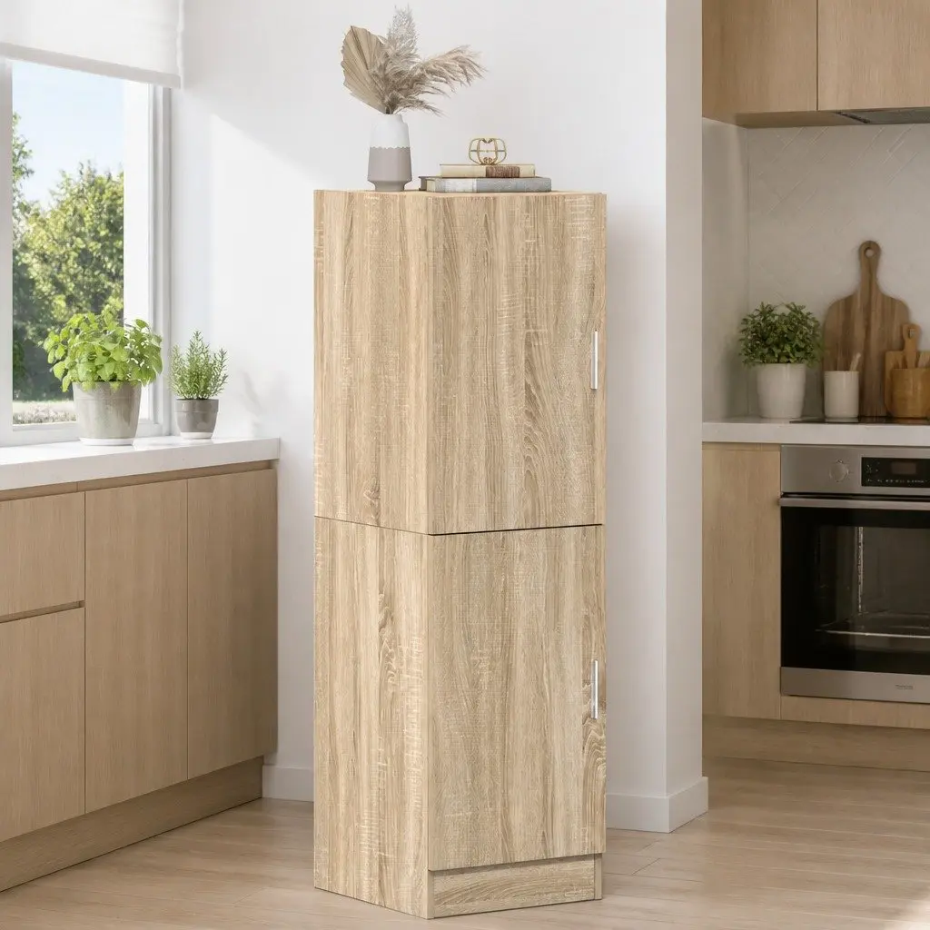 Sonoma Oak Kitchen Cabinet with Reversible Doors