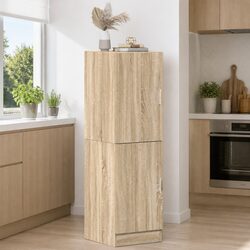 Sturdy Sonoma Oak Kitchen Cabinet with Reversible Doors