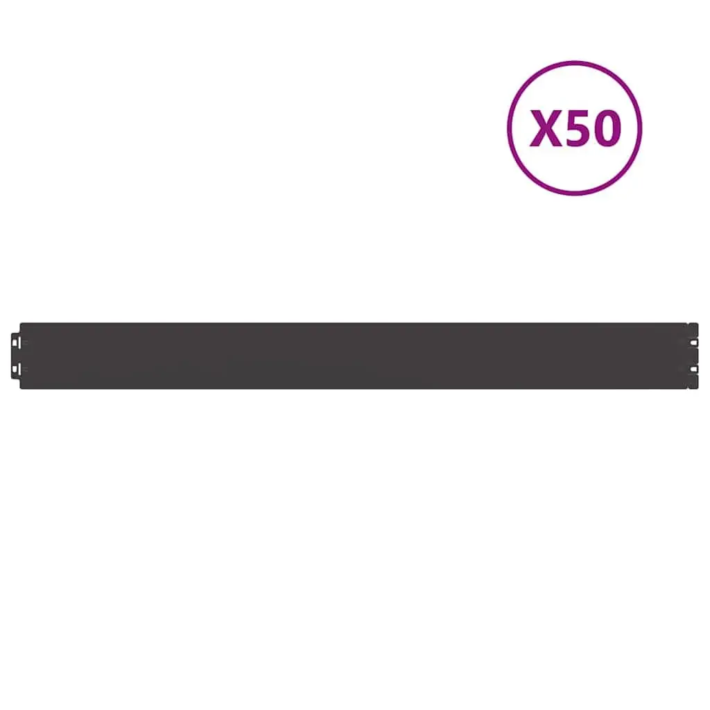 Garden Lawn Edging 50 pcs Black Steel Borders 10x103 cm Landscape Edger