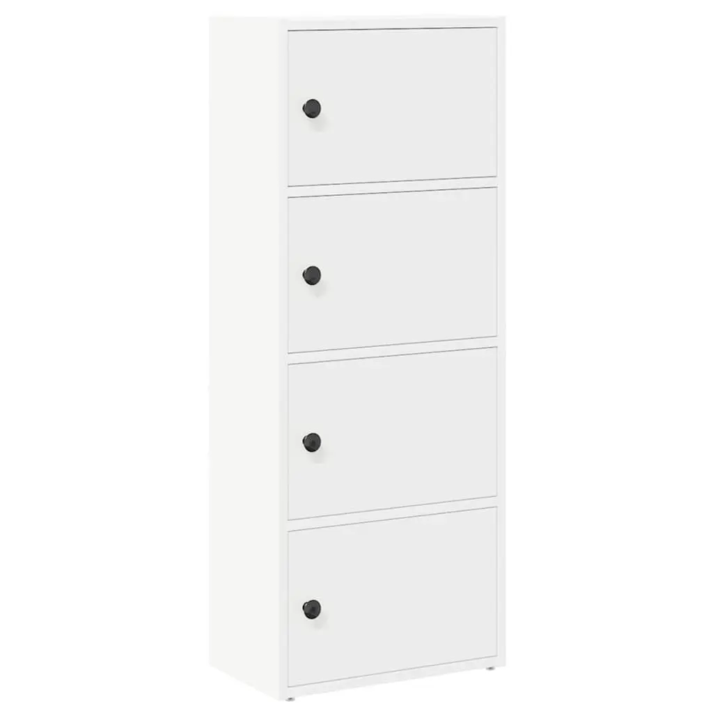 White Bookcase with Durable Structure 40x24x102cm