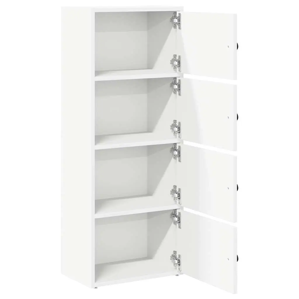 White Bookcase with Durable Structure 40x24x102cm