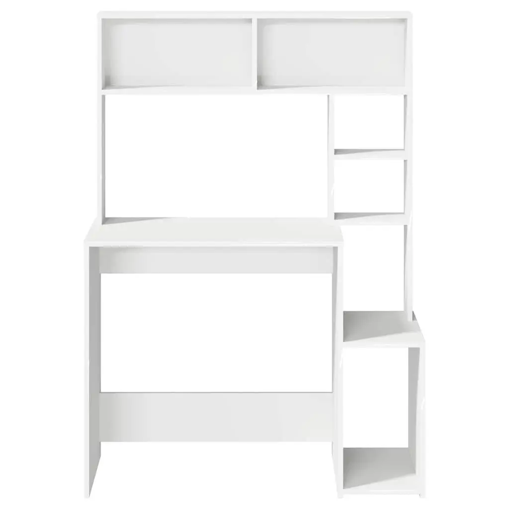 White Desk with Shelves for Home Office