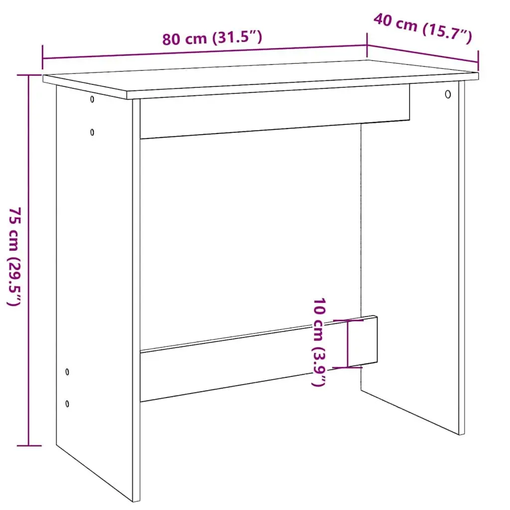Writing Desk Engineered Wood 80x40x75 cm White