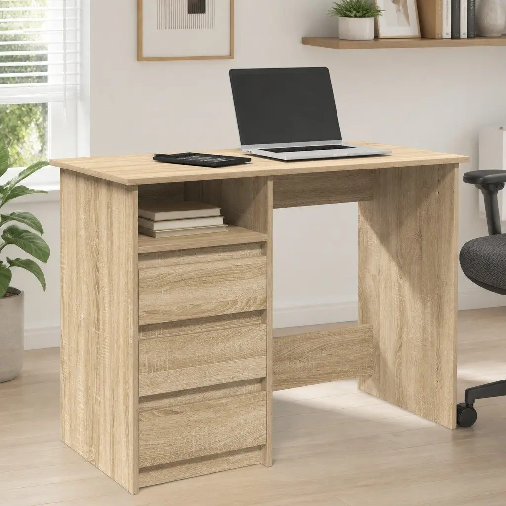 Writing Desk Engineered Wood 102x50x75 cm Brown Sonoma Oak