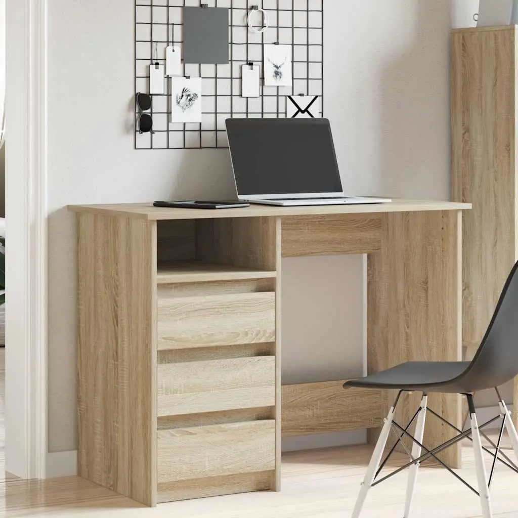 Writing Desk Engineered Wood 102x50x75 cm Brown Sonoma Oak
