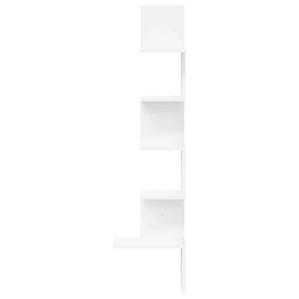 32x32x127.5 cm White Wall Corner Shelf for Storage