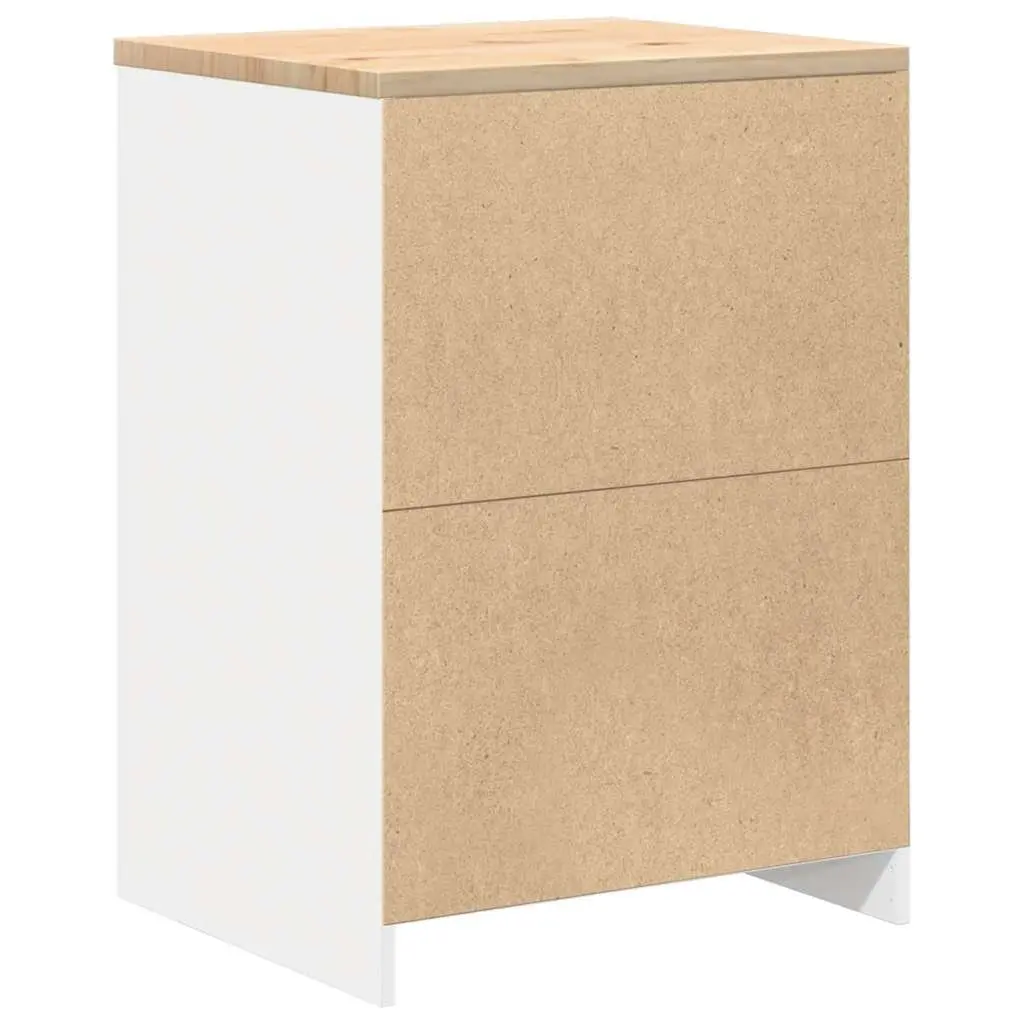 Garage Storage Cabinet Pine Wood 60x51x85cm White 4 Drawers