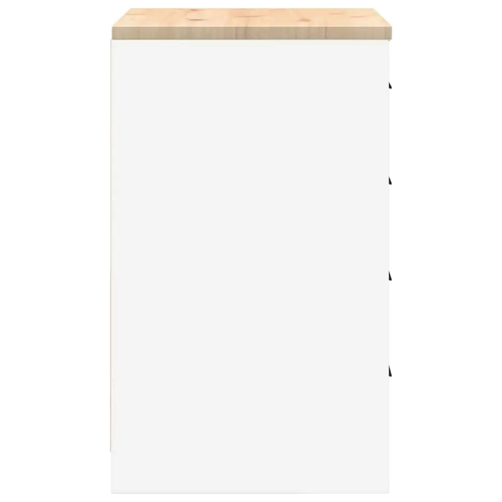 Garage Storage Cabinet Pine Wood 60x51x85cm White 4 Drawers