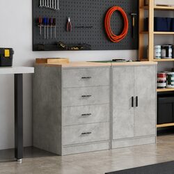 Durable Grey Garage Storage Cabinet 60x51x85cm
