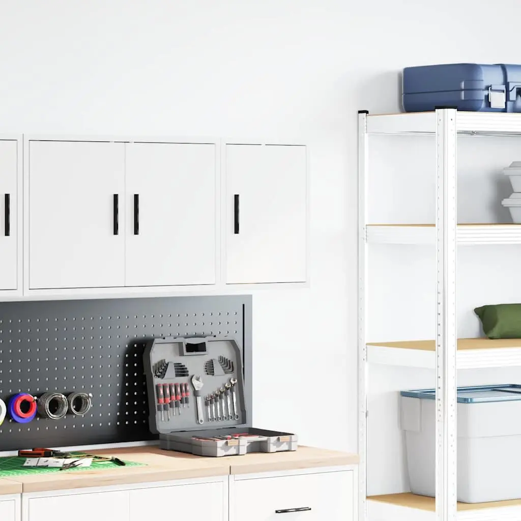 Wall-mounted Cabinet Engineered Wood White Storage Cupboard