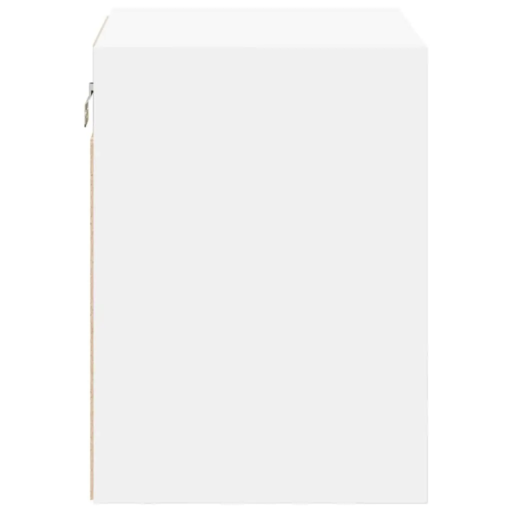 Garage Wall Cabinet Engineered Wood White Storage Cupboard