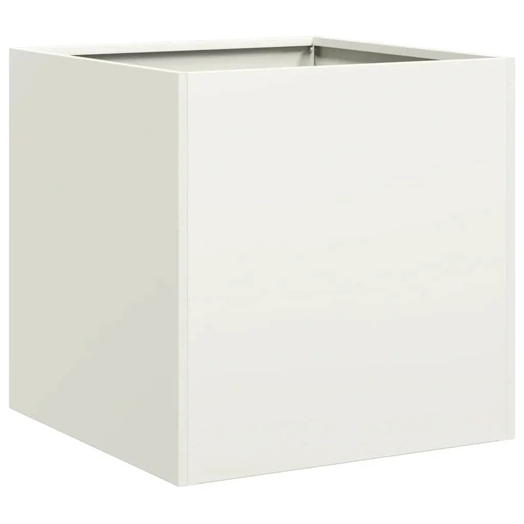 Raised Planter Box Garden Cold-rolled Steel Outdoor 40cm White 40x40x40cm