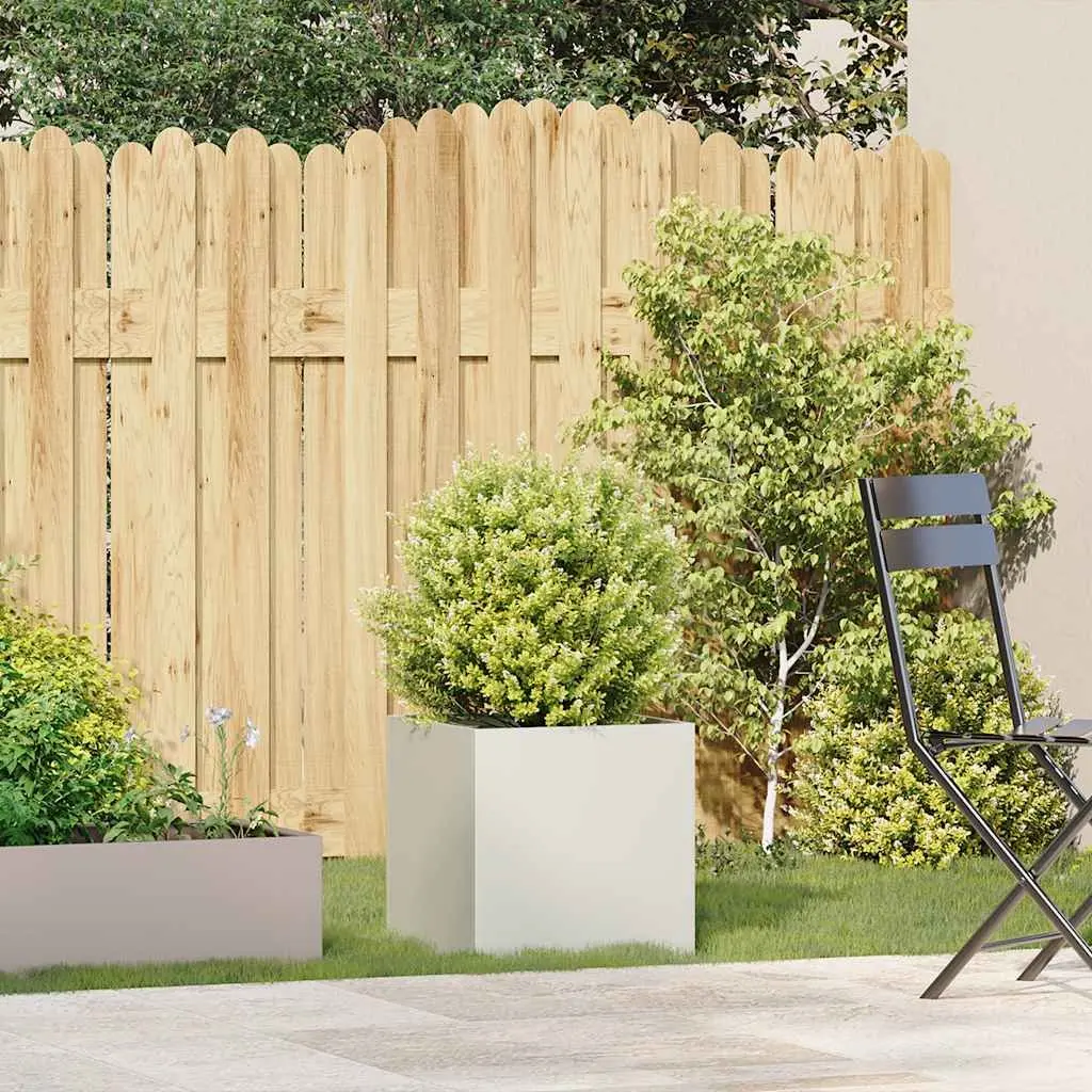 Raised Planter Box Garden Cold-rolled Steel Outdoor 40cm White 40x40x40cm
