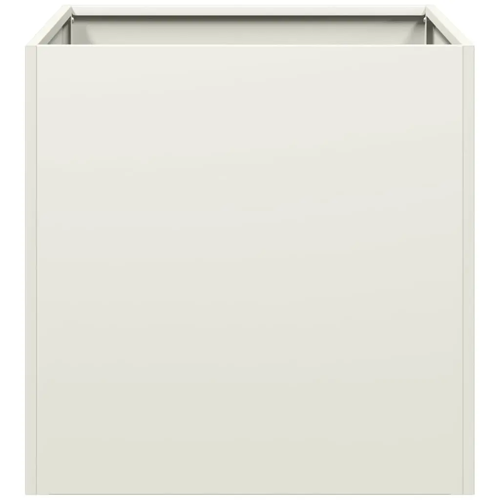 Raised Planter Box Garden Cold-rolled Steel Outdoor 40cm White 40x40x40cm