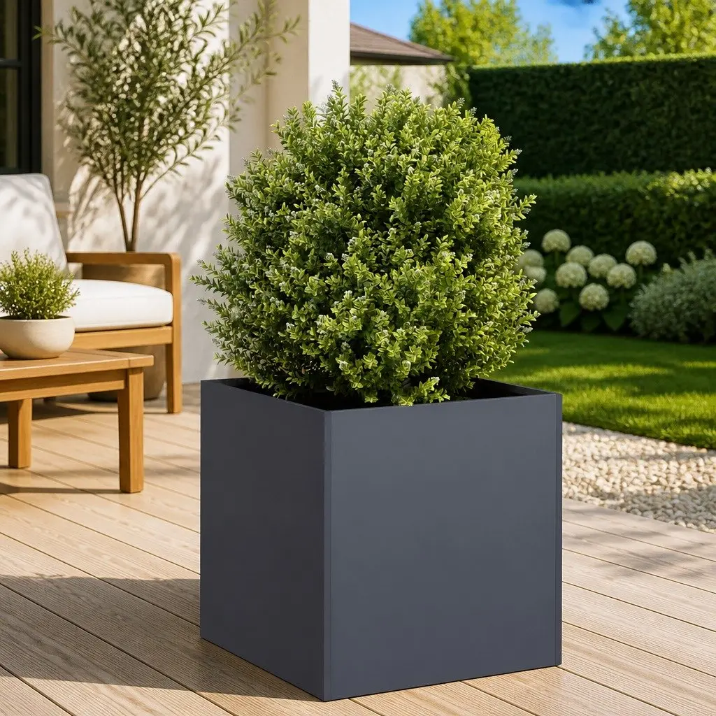Planter Box Cold-rolled Steel 40x40x40 cm Anthracite