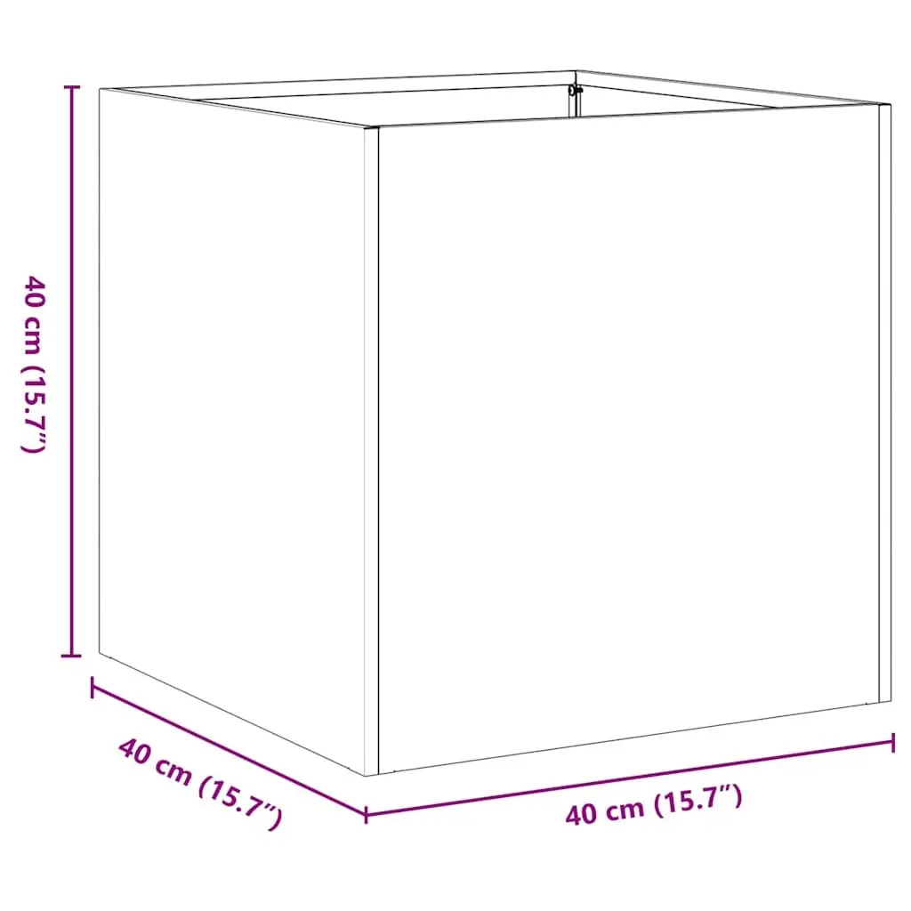 Planter Box Cold-rolled Steel 40x40x40 cm Anthracite
